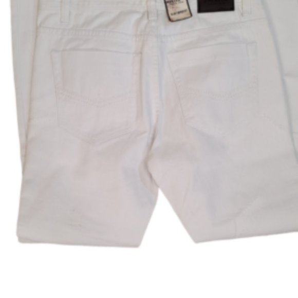 Bleecker Mercer P576 Men's White Denim Comfort Slim Taper Fit Jeans Size 32 X 32 - Picture 3 of 7